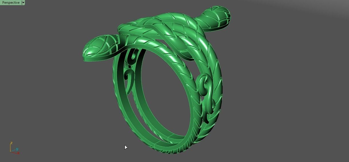 snake ring 3D print model_7