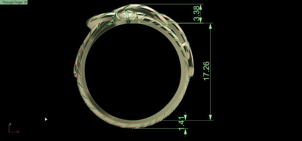 snake ring 3D print model_20