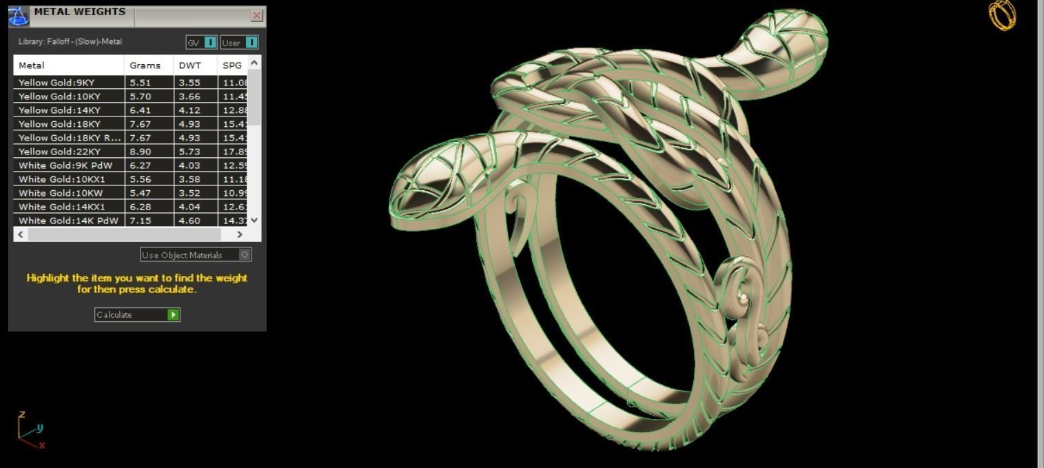 snake ring 3D print model_18