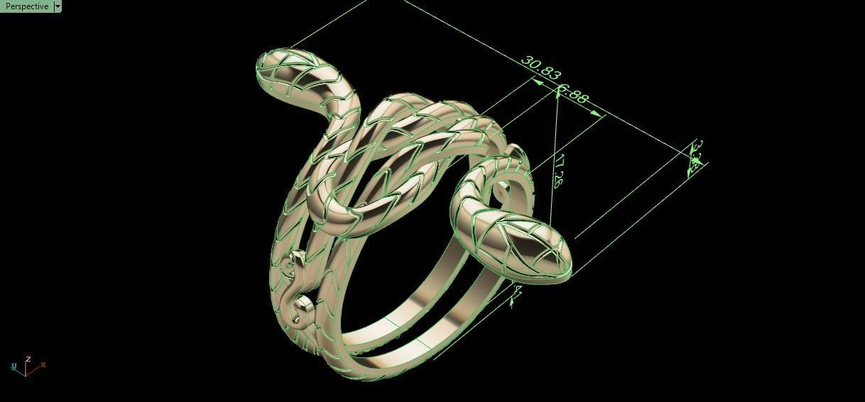 snake ring 3D print model_21