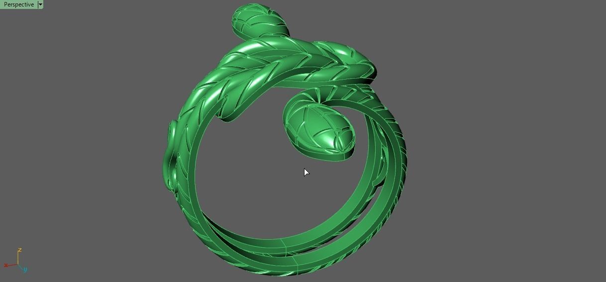 snake ring 3D print model_11