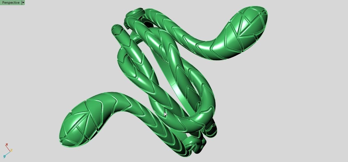 snake ring 3D print model_10