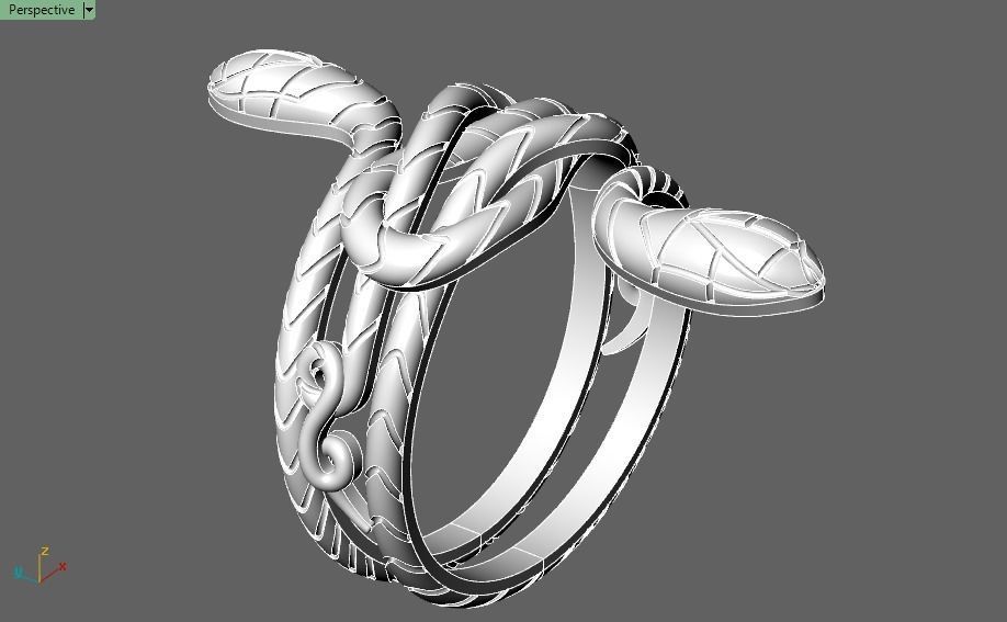 snake ring 3D print model_17