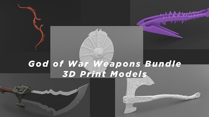 God of War Weapons Bundle - 3D Print Models 3D Model Collection