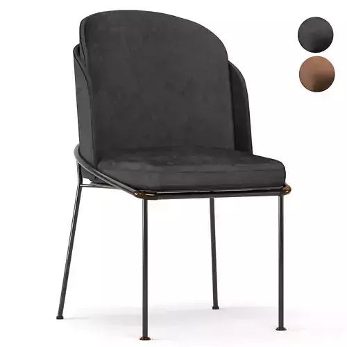 chair leather with legs 3D model