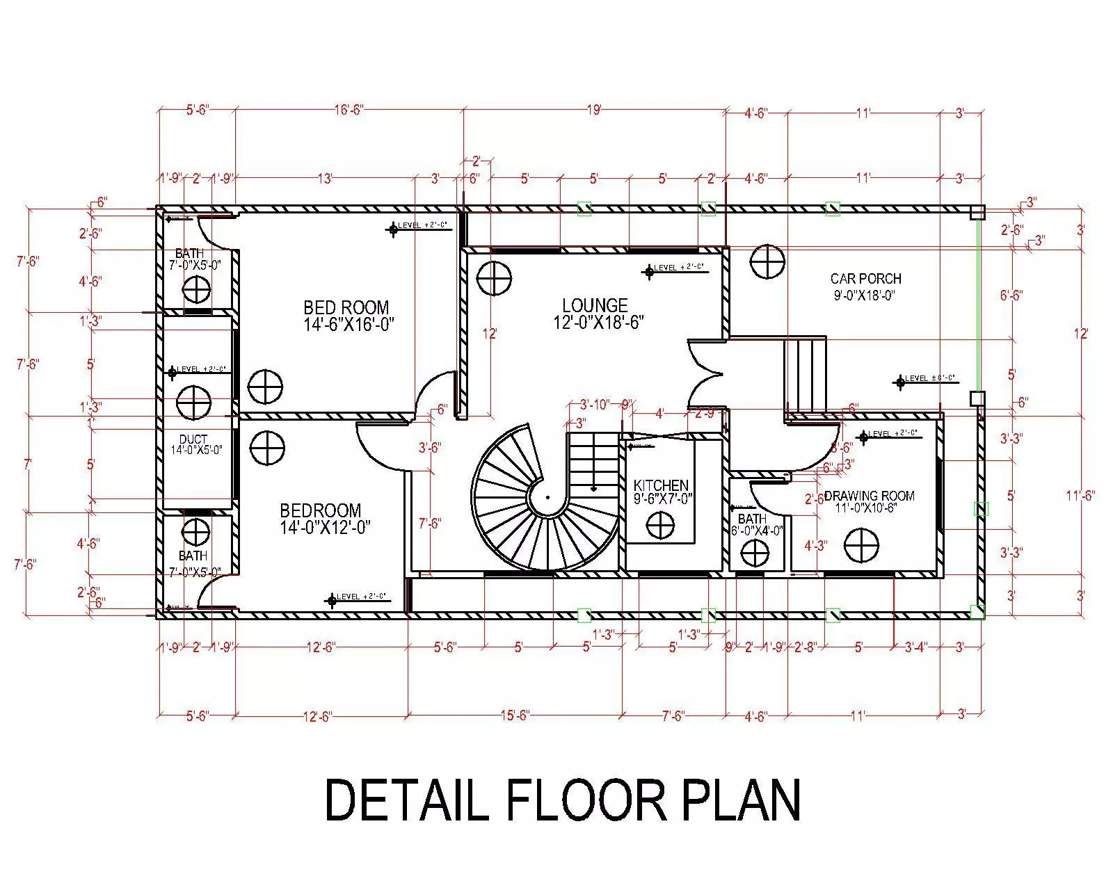 200 sq yard house plan 3D model_0