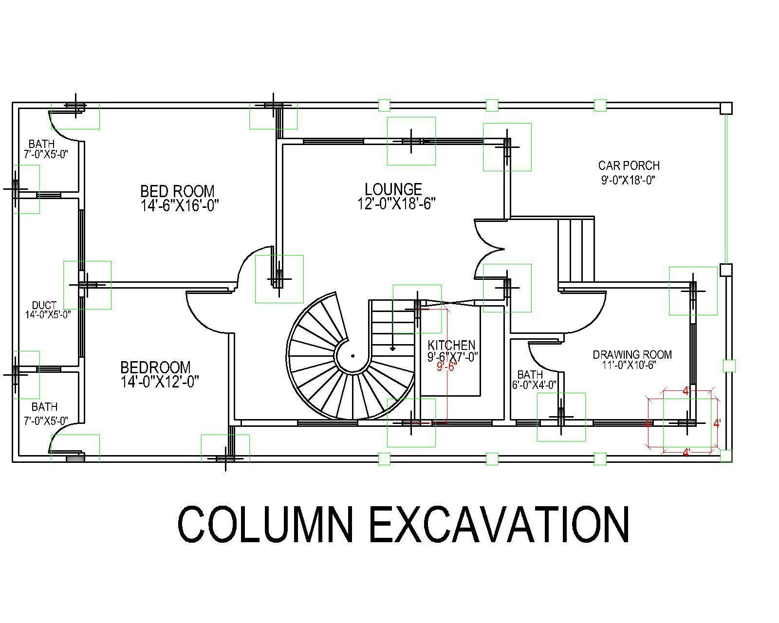 200 sq yard house plan 3D model_2