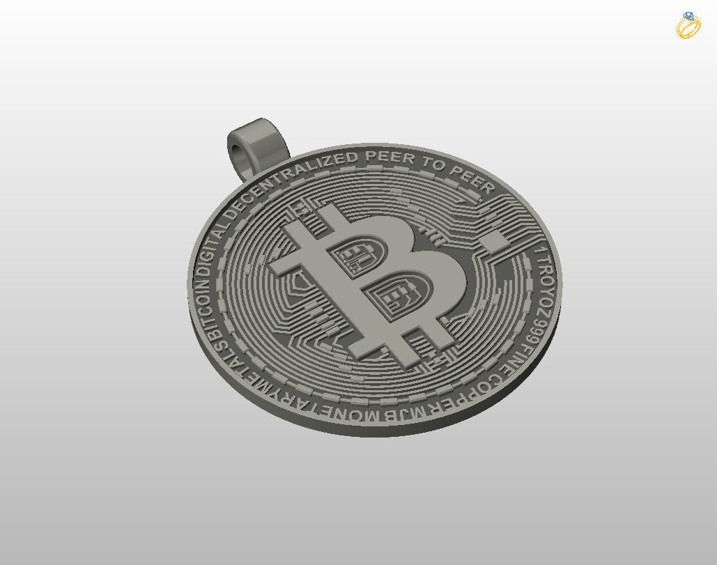 Bitcoin pendant 3D print model_39