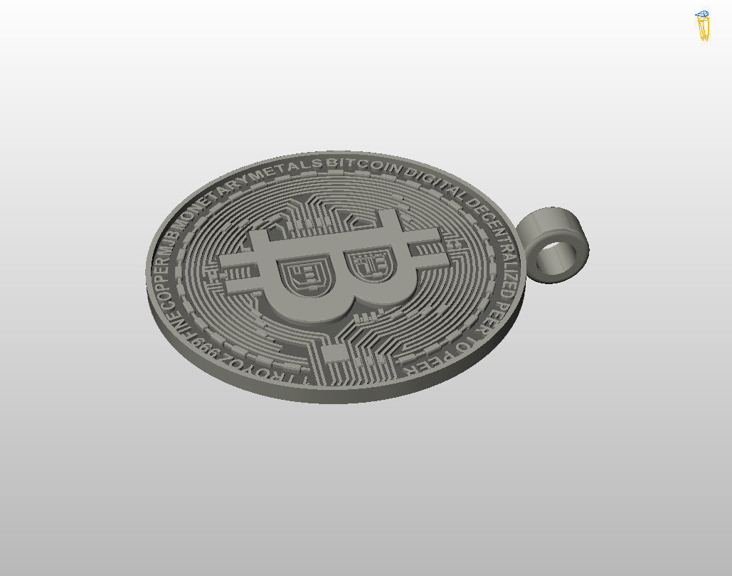Bitcoin pendant 3D print model_30