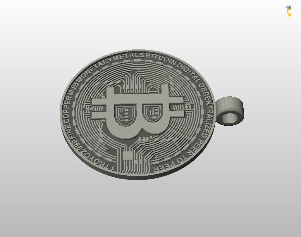 Bitcoin pendant 3D print model_37