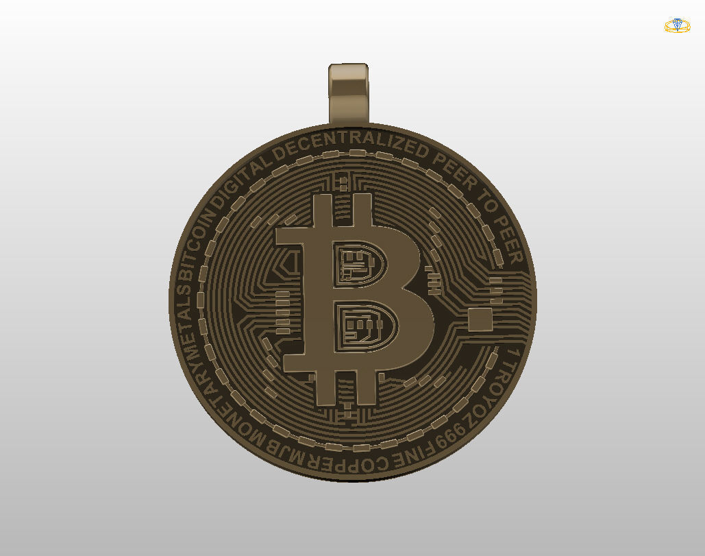 Bitcoin pendant 3D print model_21