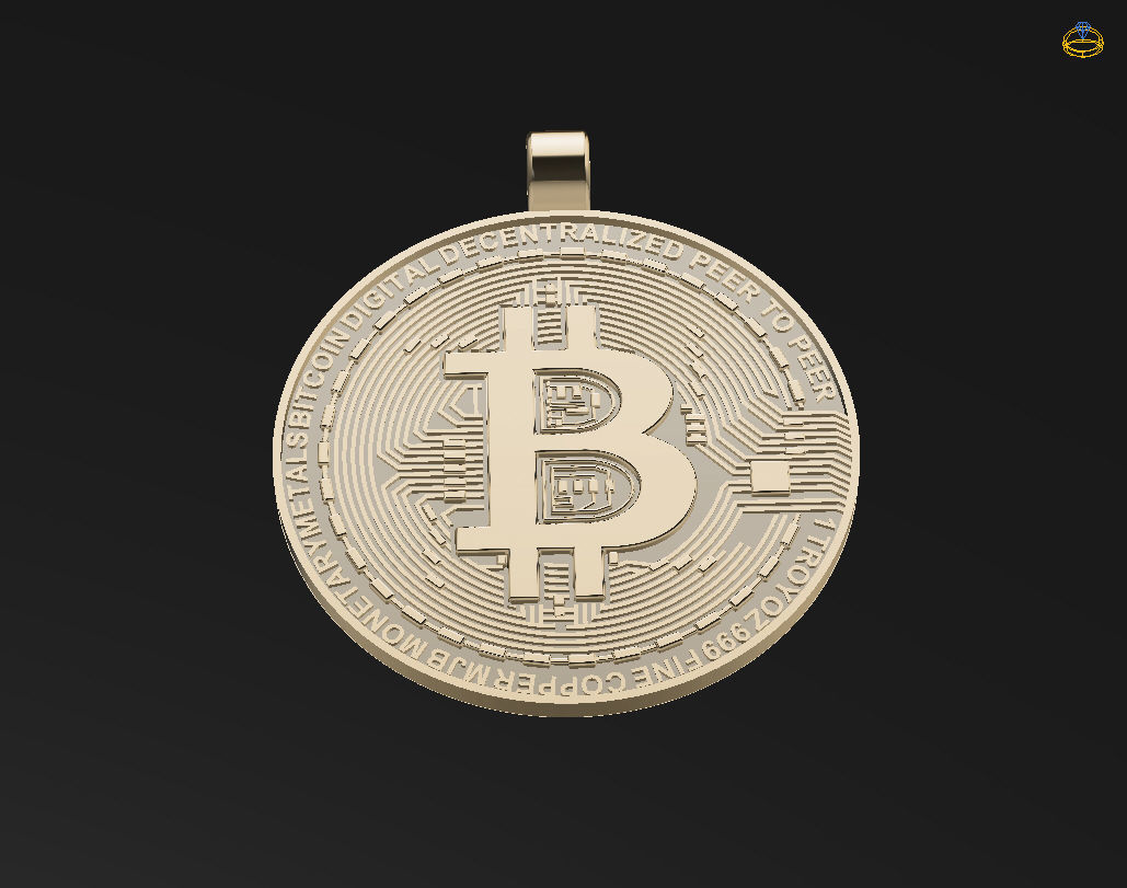 Bitcoin pendant 3D print model_9