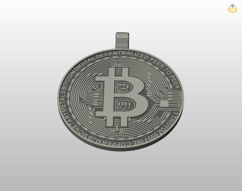Bitcoin pendant 3D print model_38