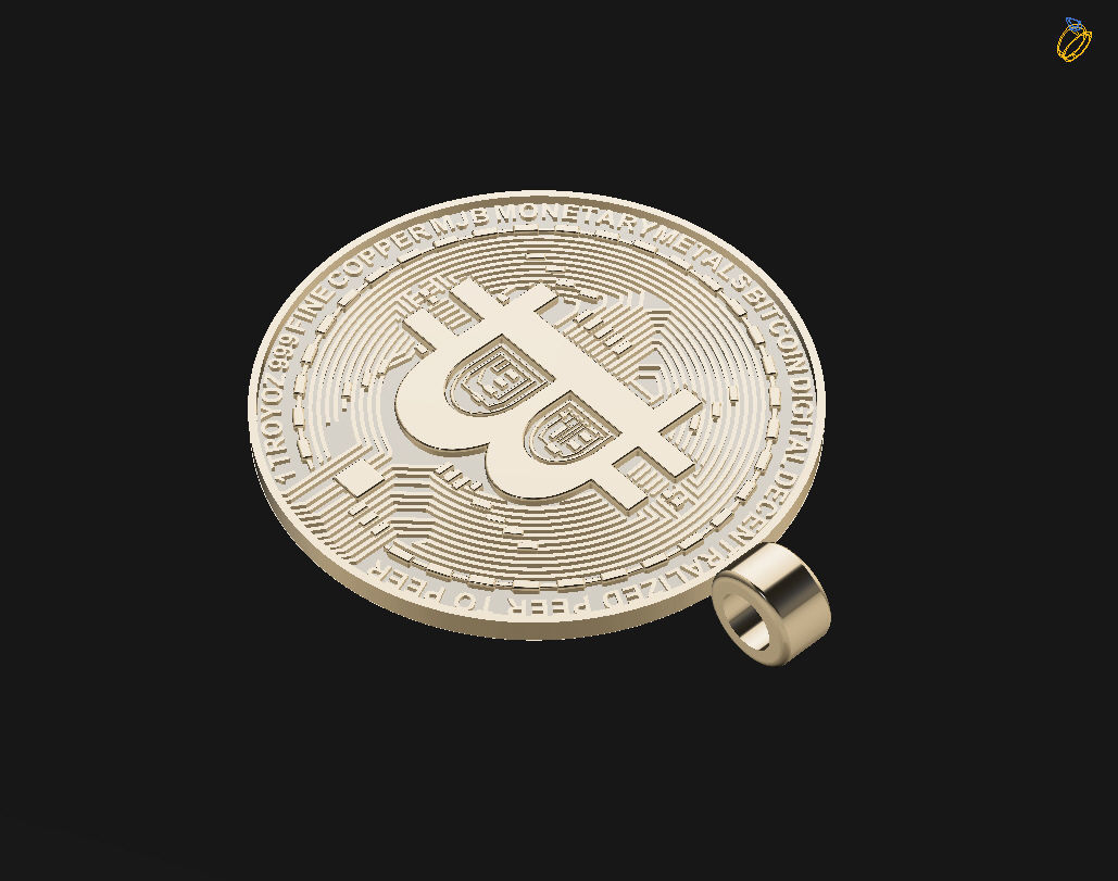 Bitcoin pendant 3D print model_16