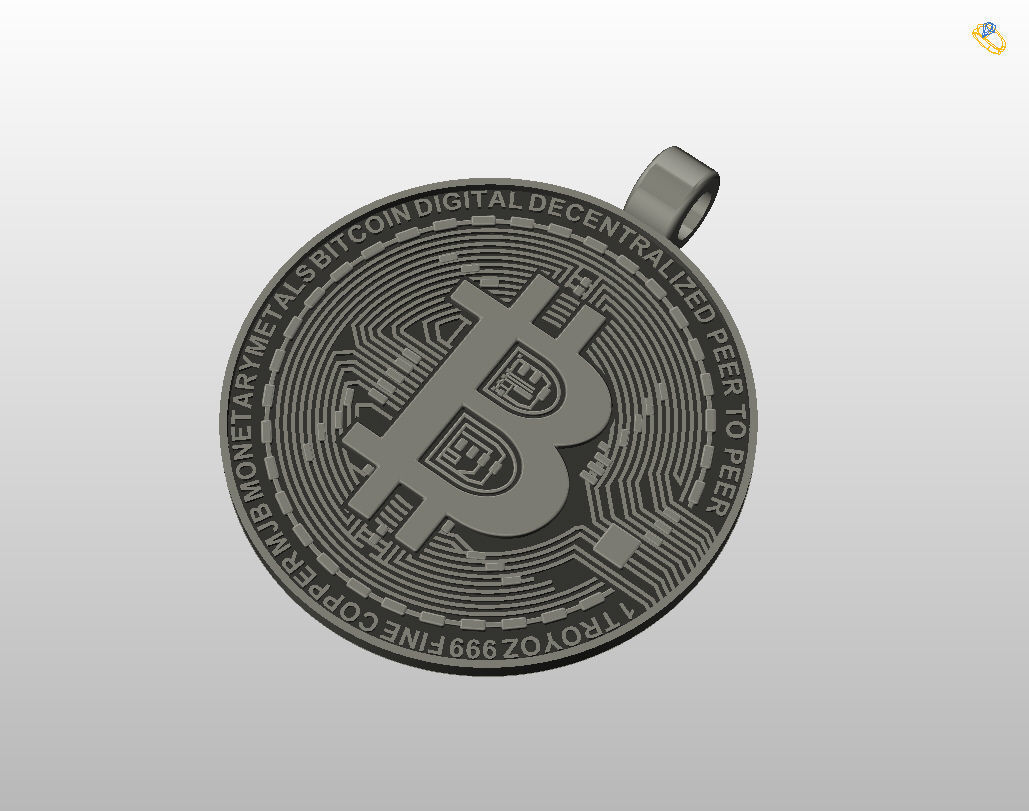 Bitcoin pendant 3D print model_28