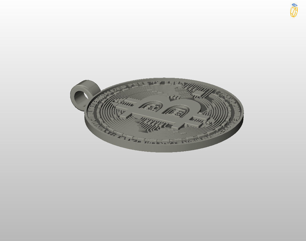 Bitcoin pendant 3D print model_34
