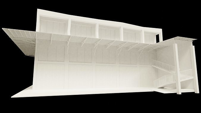 empty building Low-poly 3D model 7