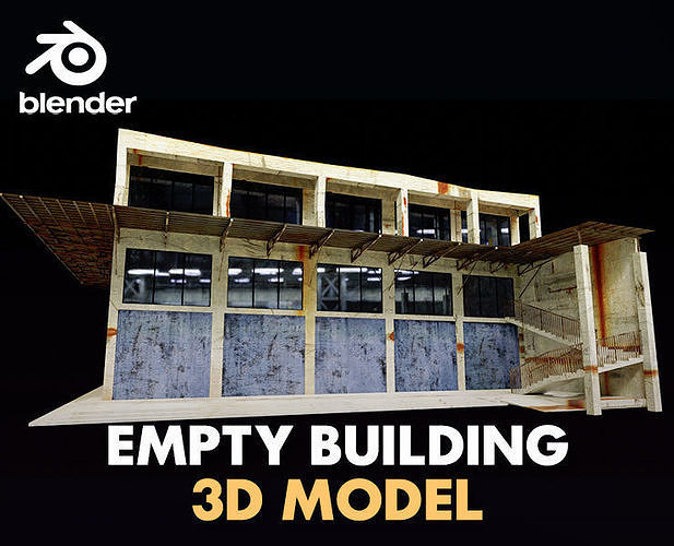 empty building Low-poly 3D model