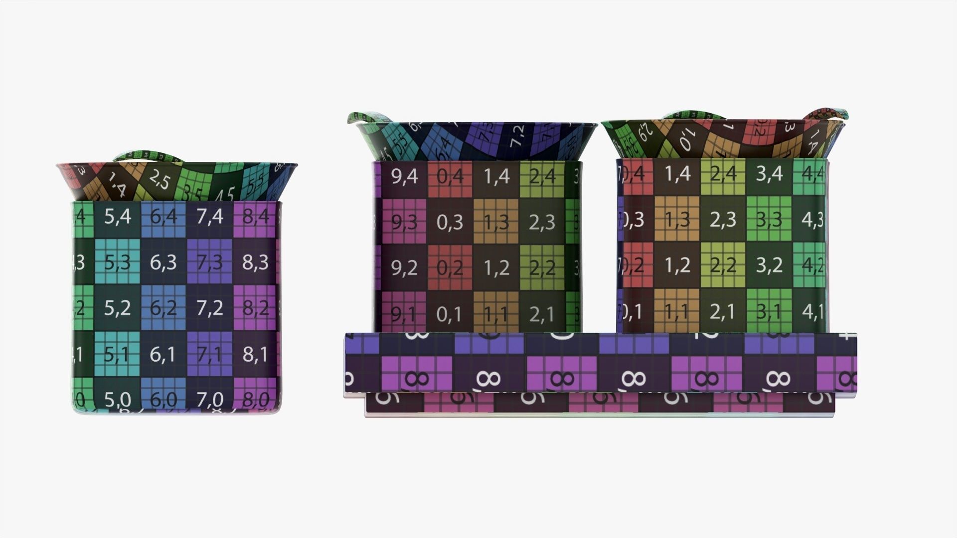 Cocktails on tray with lemon 3D model_15