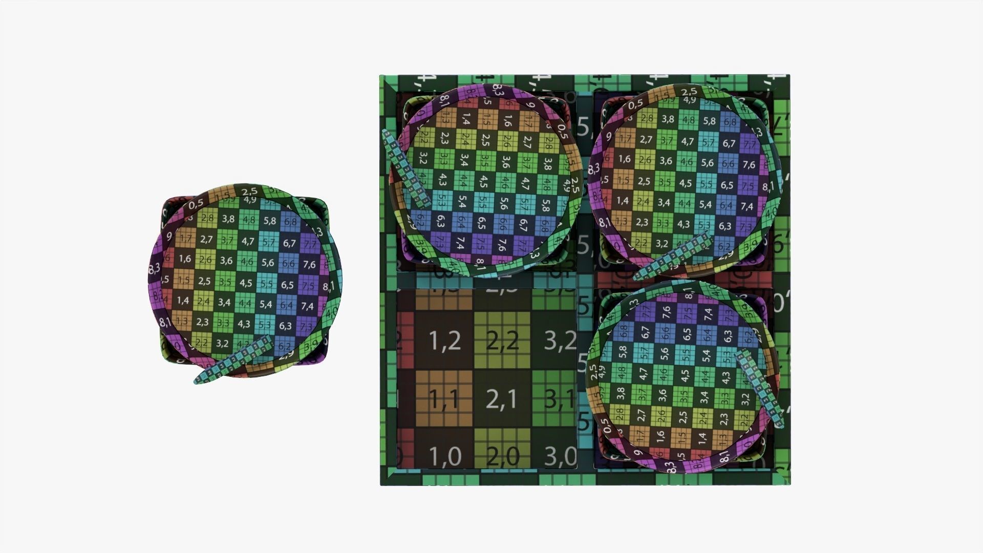 Cocktails on tray with lemon 3D model_17