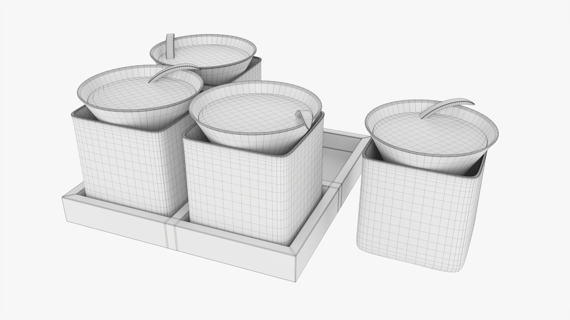 Cocktails on tray with lemon 3D model_7