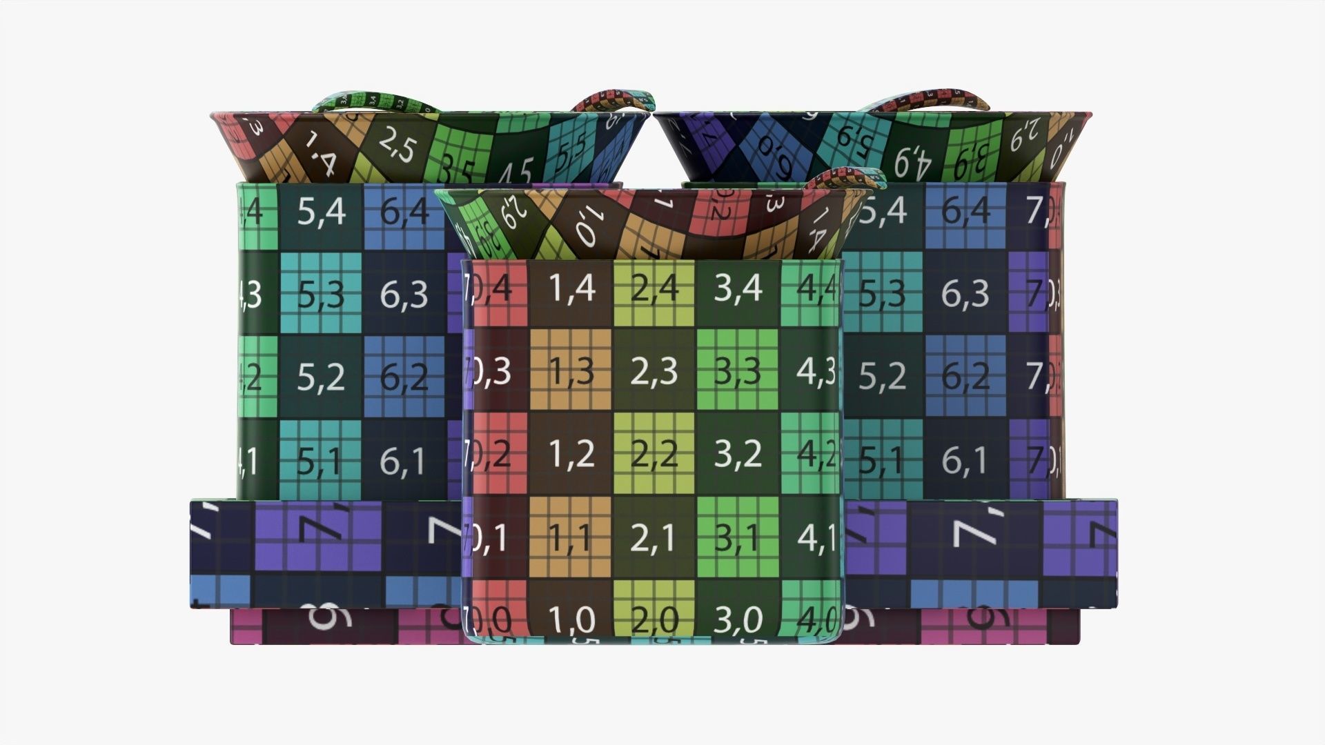 Cocktails on tray with lemon 3D model_16