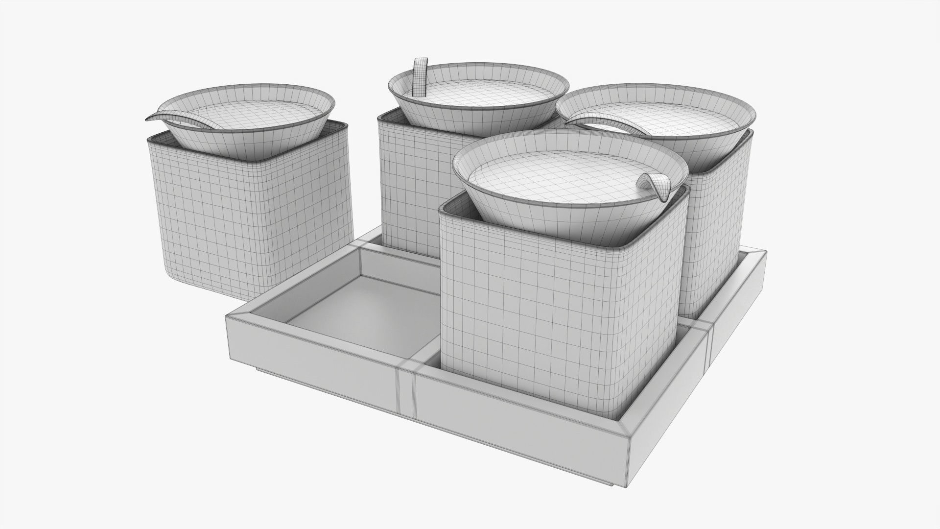 Cocktails on tray with lemon 3D model_8