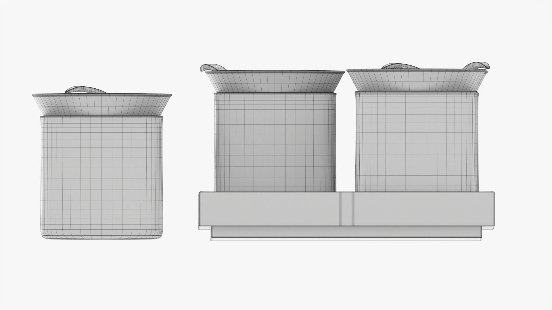 Cocktails on tray with lemon 3D model_9