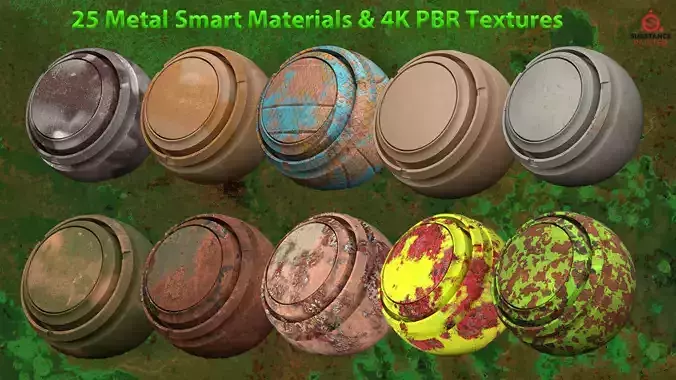 25 Metal Smart Materials - 4k PBR Texture-Vol 1