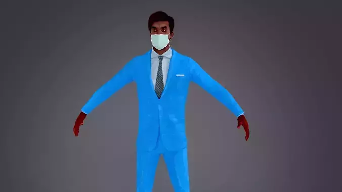 Fur Black Man With Face Mask NO Rig