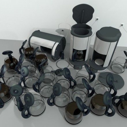 Coffee Machine Rigged Free low-poly 3D model_10