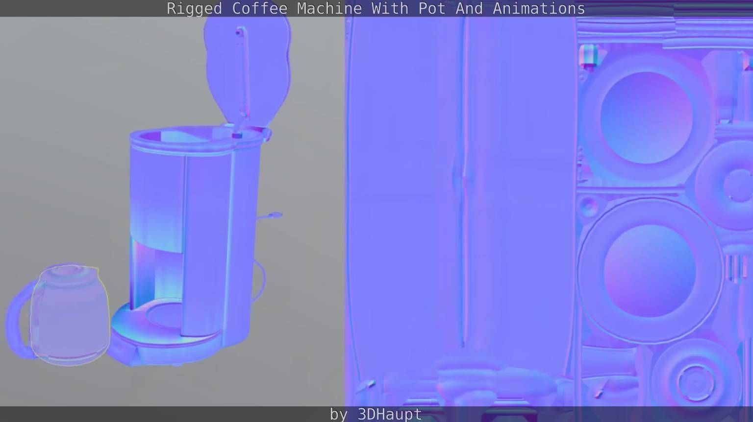 Coffee Machine Rigged Free low-poly 3D model_94