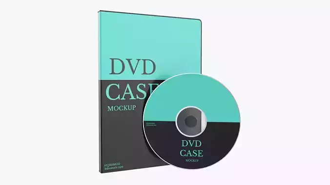 DVD case with disc mockup 3D model
