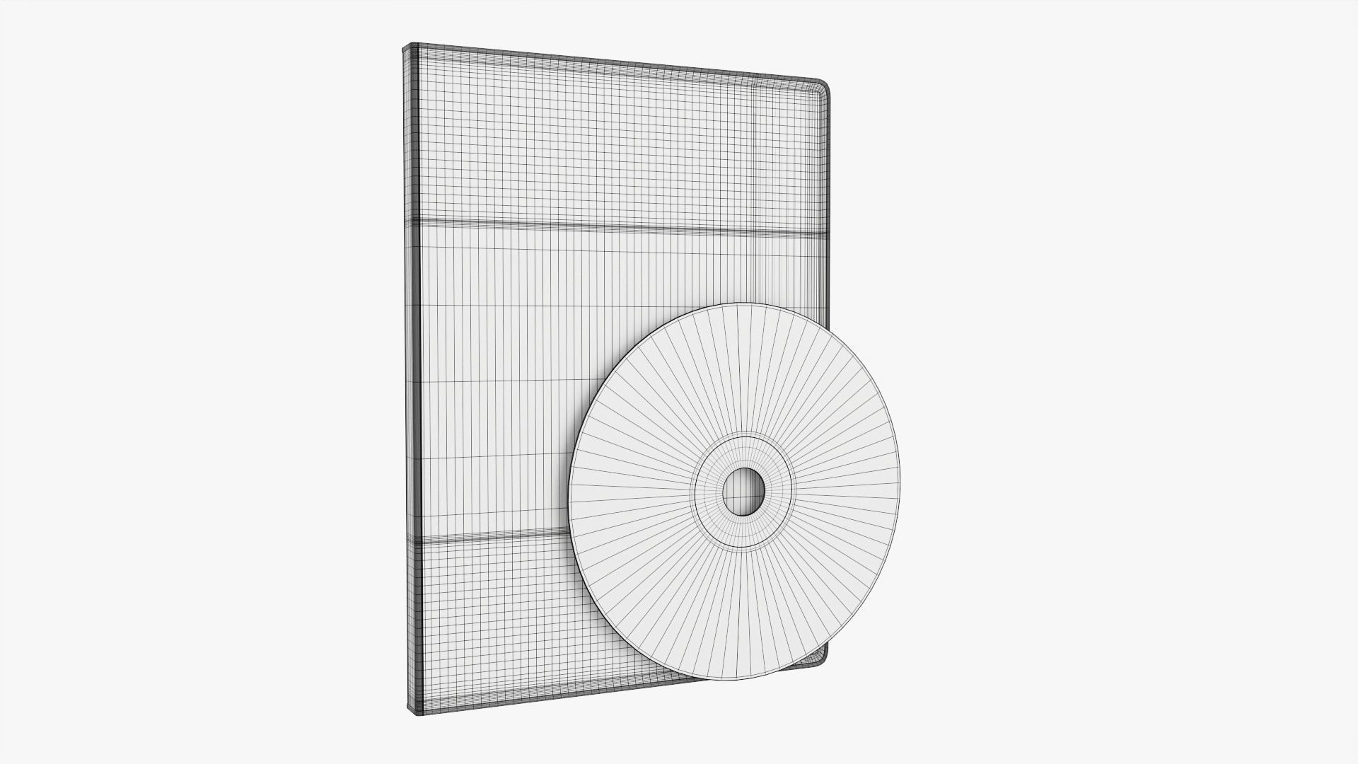 DVD case with disc mockup 3D model_7