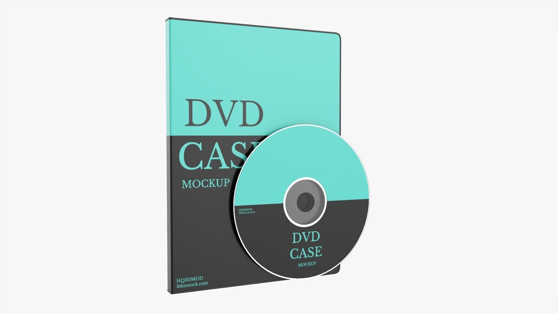 DVD case with disc mockup 3D model_1