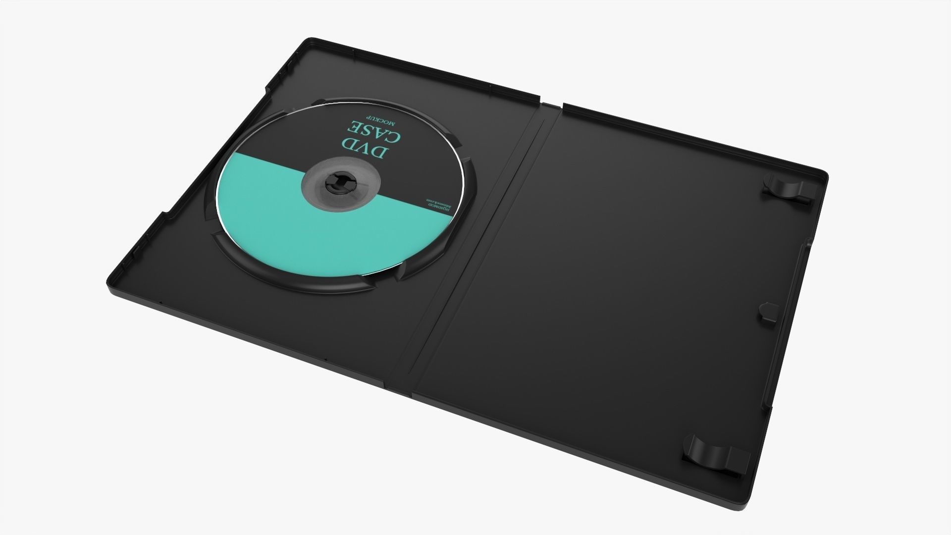 DVD case with disc open 02 mockup 3D model_2