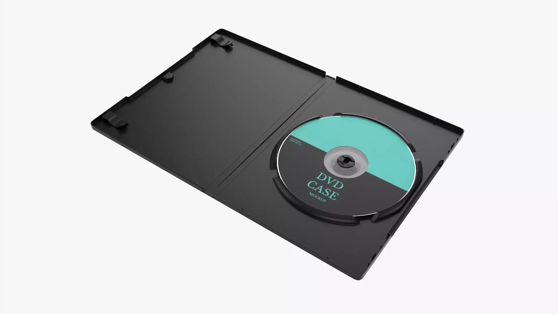 DVD case with disc open 02 mockup 3D model_0