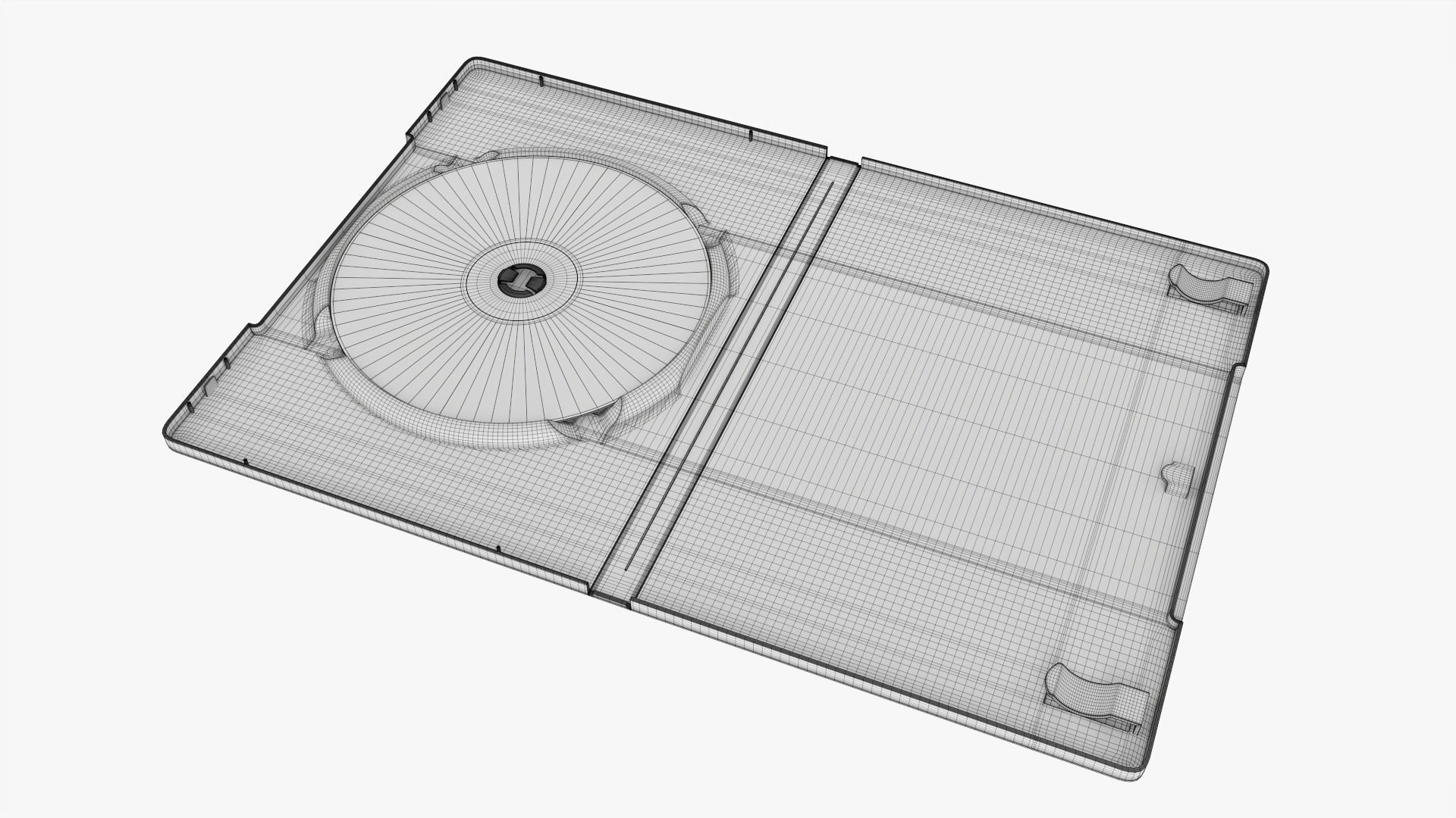 DVD case with disc open 02 mockup 3D model_6