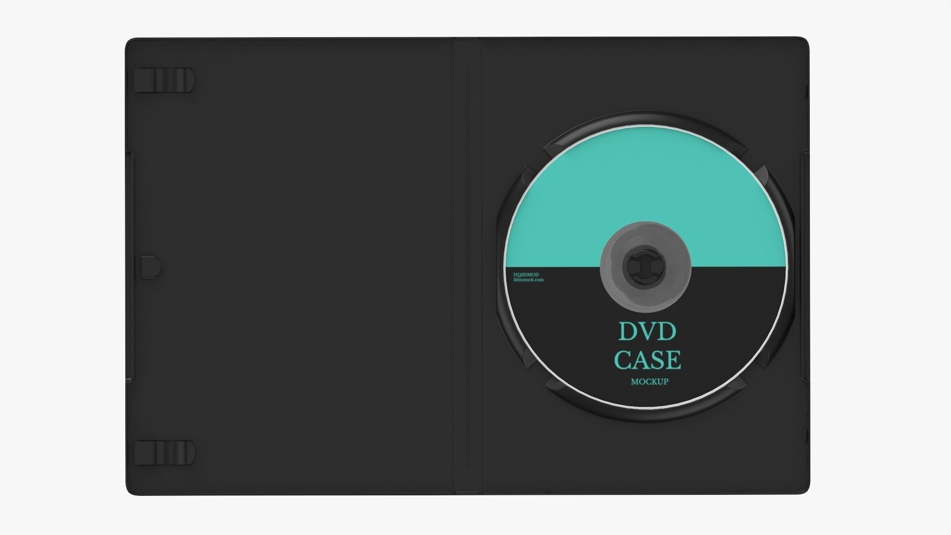DVD case with disc open 02 mockup 3D model_4