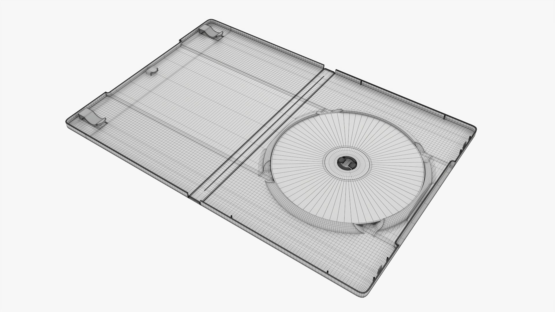 DVD case with disc open 02 mockup 3D model_5