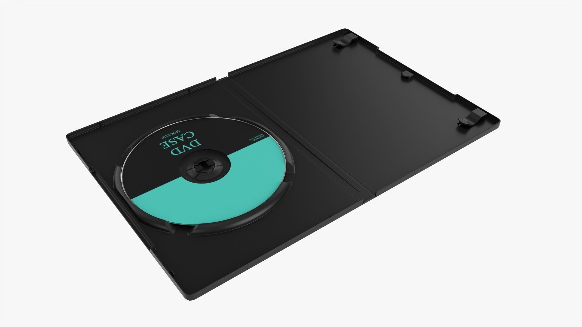 DVD case with disc open 02 mockup 3D model_1