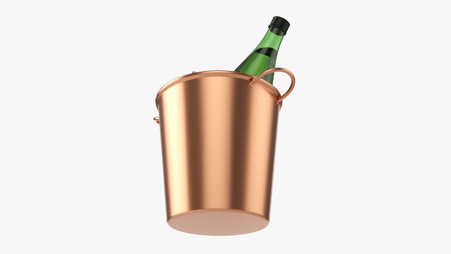 Vermouth bottle in  ice bucket 3D model_2