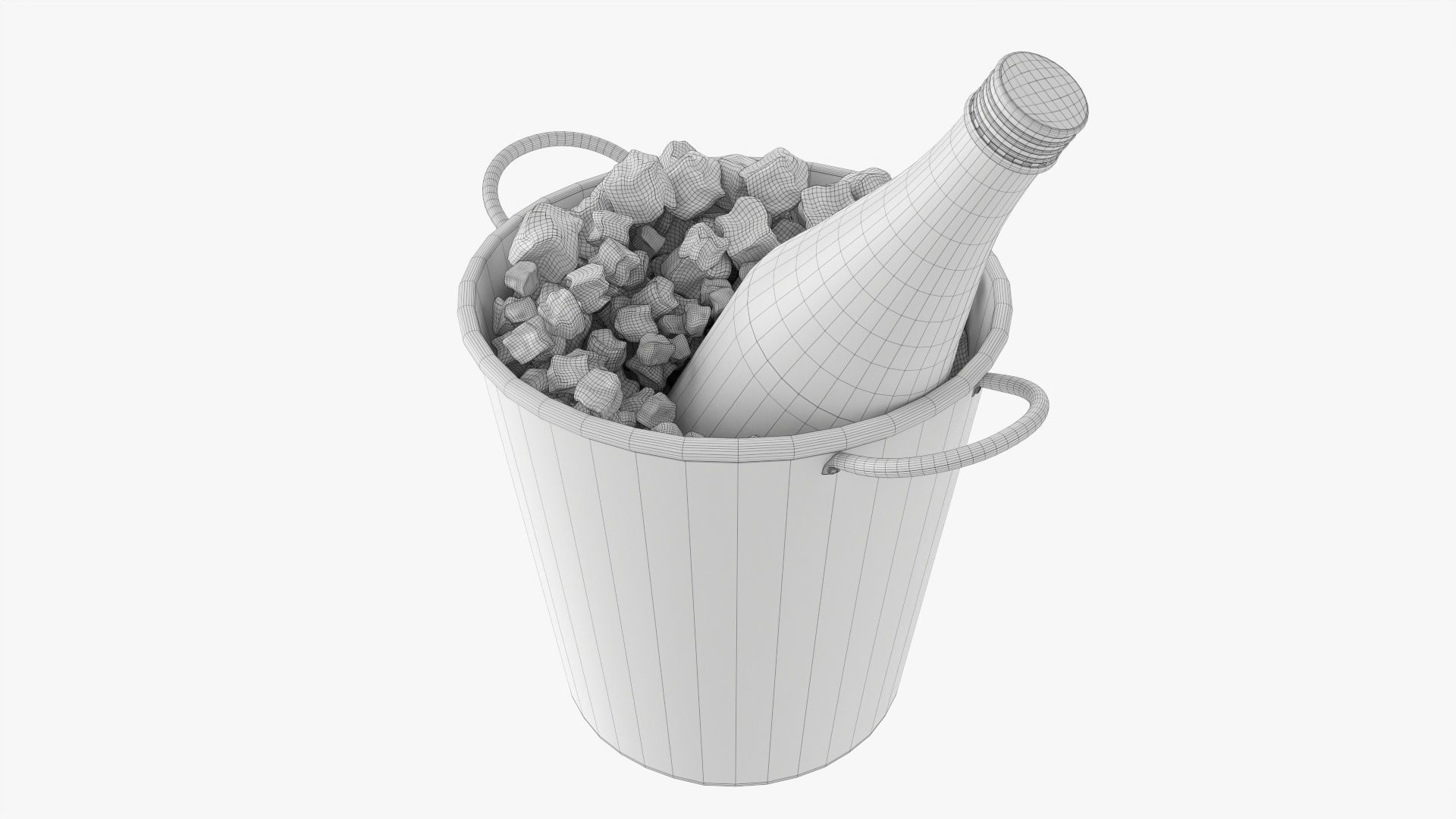 Vermouth bottle in  ice bucket 3D model_7