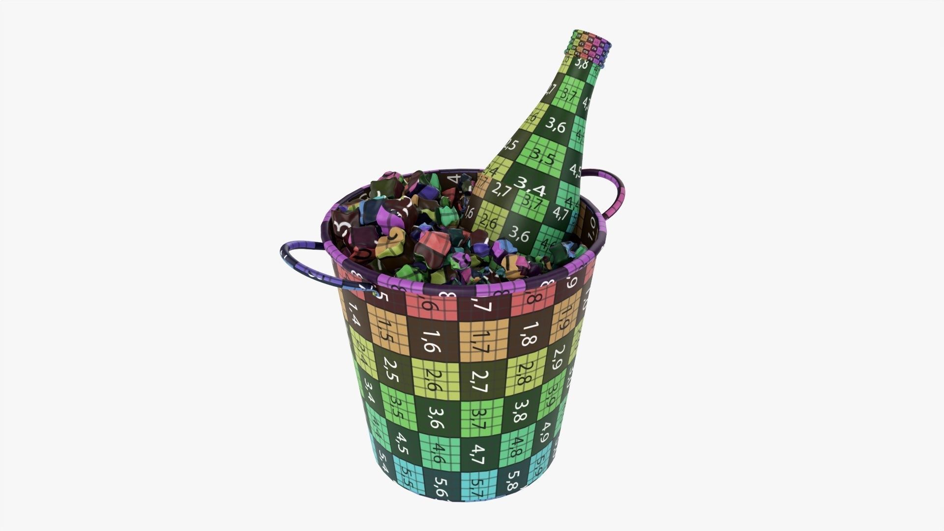 Vermouth bottle in  ice bucket 3D model_12