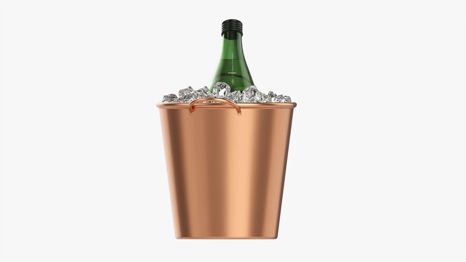Vermouth bottle in  ice bucket 3D model_4