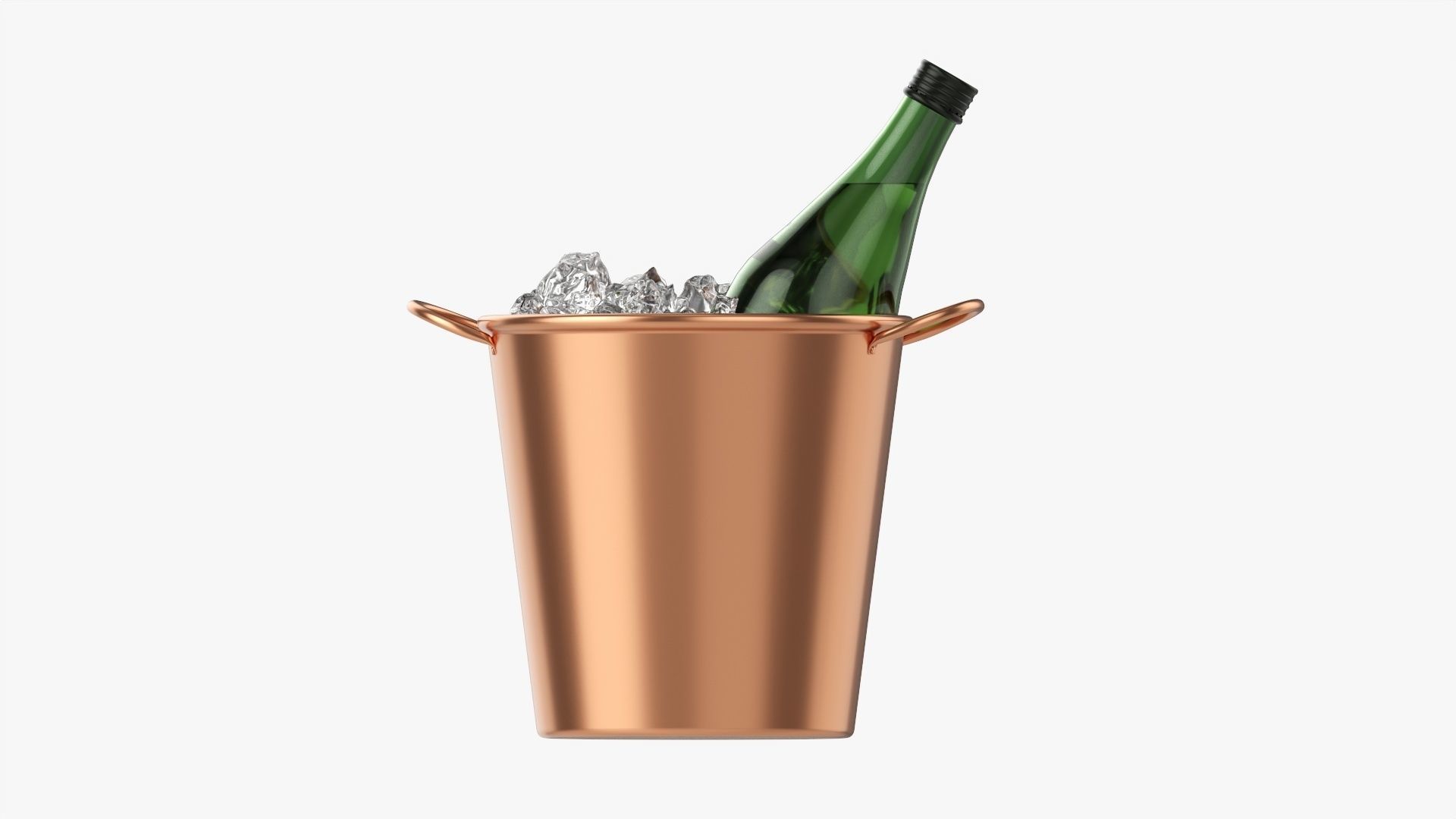 Vermouth bottle in  ice bucket 3D model_3