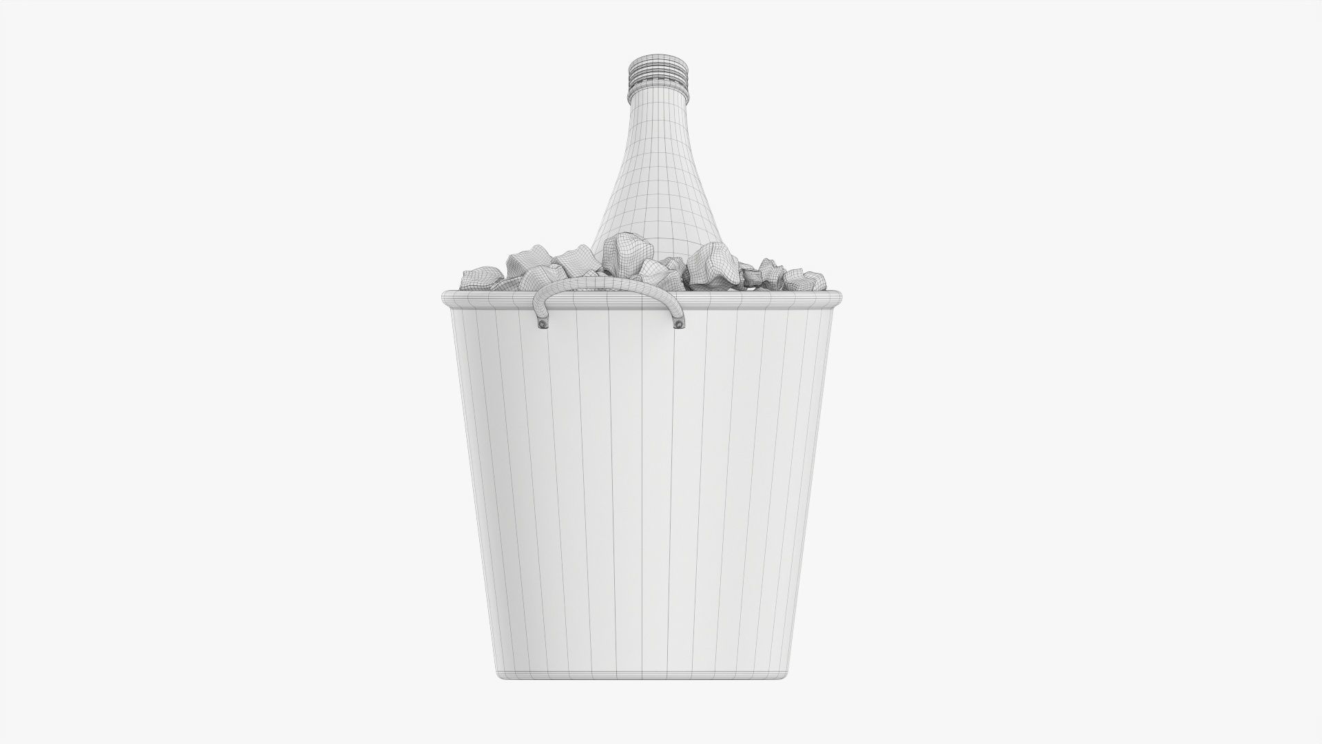 Vermouth bottle in  ice bucket 3D model_10