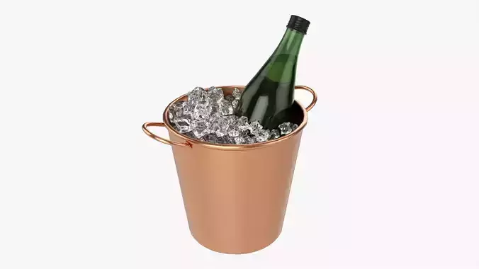 Vermouth bottle in  ice bucket