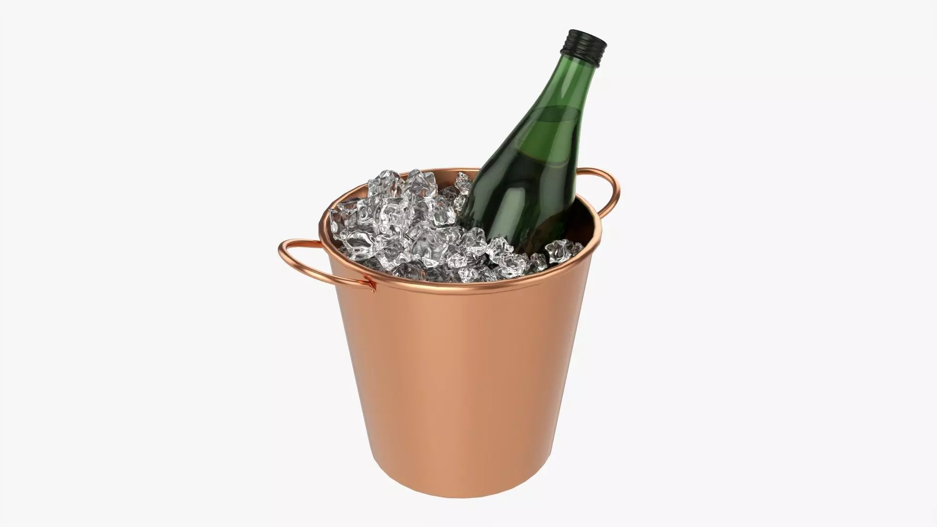 Vermouth bottle in  ice bucket 3D model_0