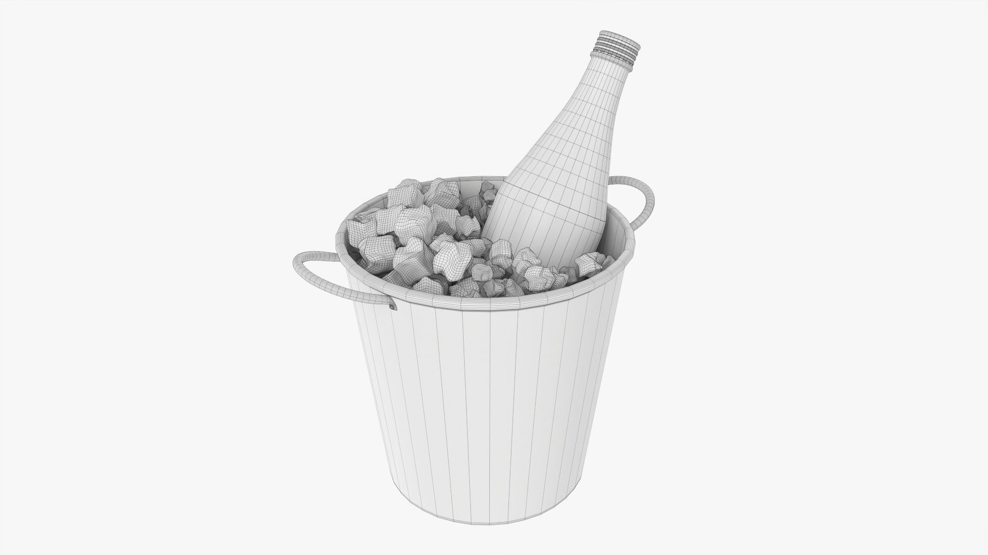Vermouth bottle in  ice bucket 3D model_6